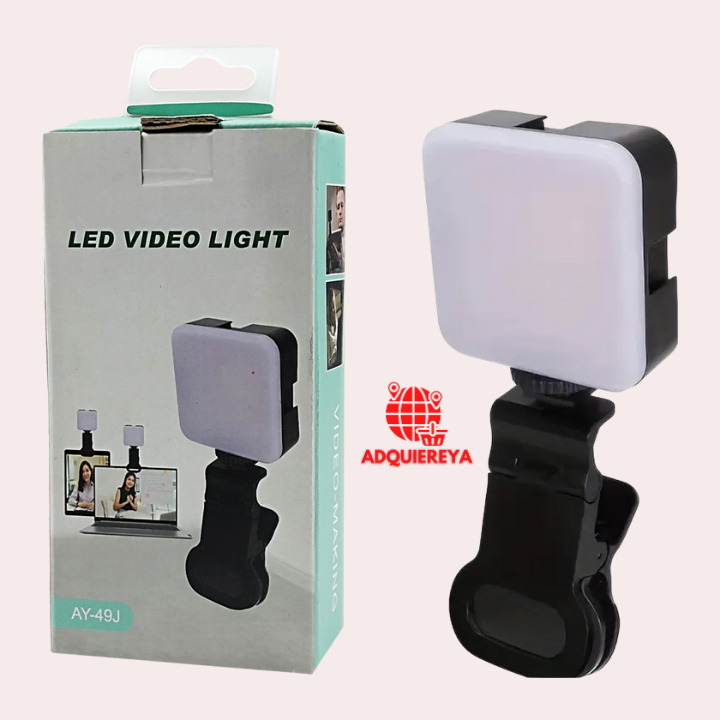 LUZ DE VIDEO LED CON PINZA (para celular o computadora)