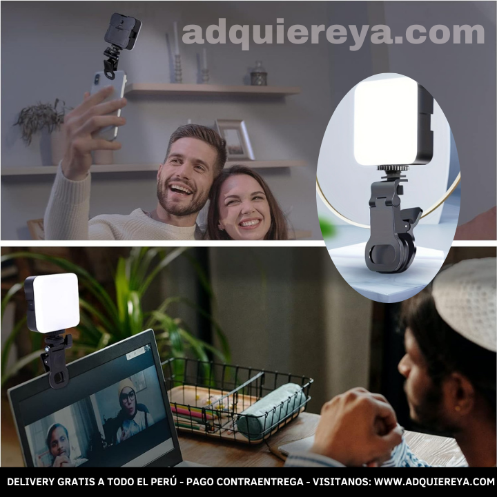 LUZ DE VIDEO LED CON PINZA (para celular o computadora)
