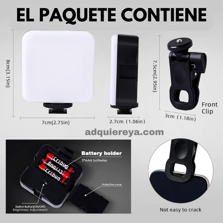 LUZ DE VIDEO LED CON PINZA (para celular o computadora)