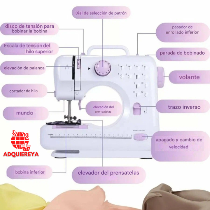 🧵 MAQUINA DE COSER CON COSTURA INVERSA Y 12 PUNTADAS CON MESA