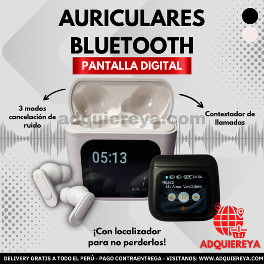 AURICULARES BLUETOOTH CON PANTALLA DIGITAL