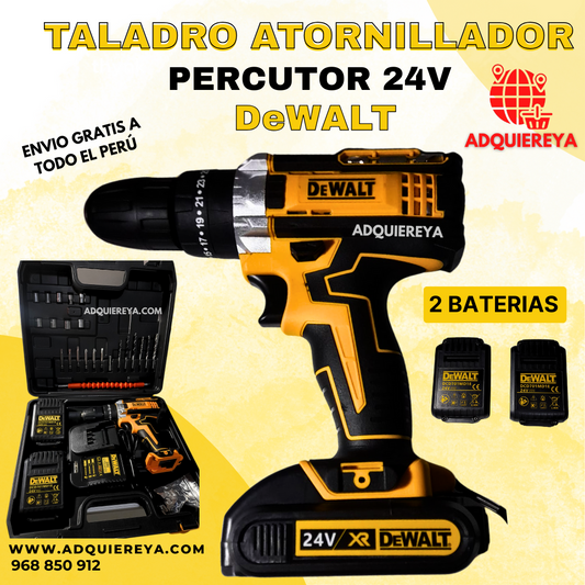 TALADRO ATORNILLADOR Y PERCUTOR 24V DeWALT