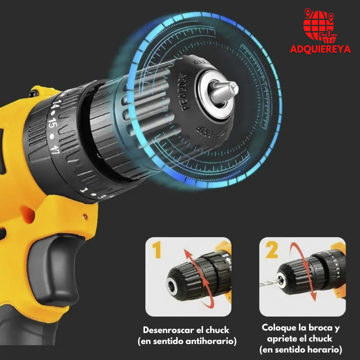 TALADRO PERCUTOR 24V 3/8'' INALÁMBRICO ATORNILLADOR XTD