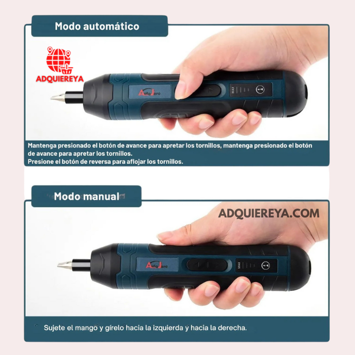 DESTORNILLADOR INALÁMBRICO CON 105 PIEZAS Y LUZ LED