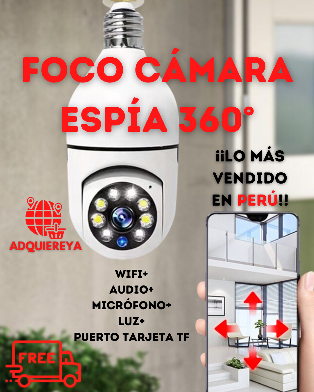 FOCO CÁMARA ESPÍA 360°