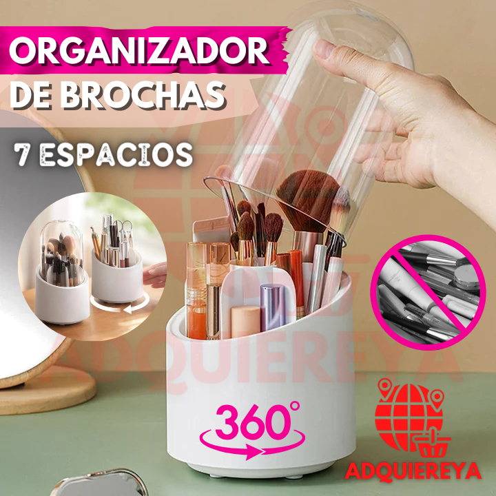 ORGANIZADOR DE BROCHAS GIRATORIO 360°